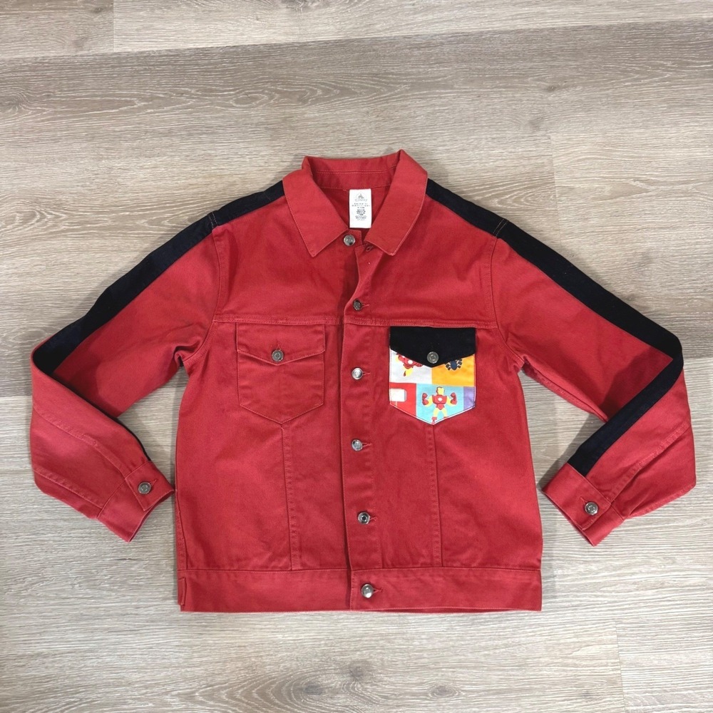 Disney Parks Marvel Denim Jacket Mens Small Avengers Graphic Patch Trucker Coat